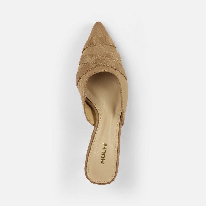 Mochi Women Beige Formal Slip Ons (SKU: 31-1026-20-36)