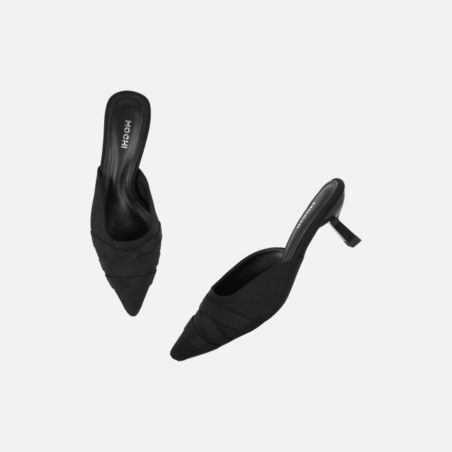 Mochi Women Black Formal Slip Ons (SKU: 31-1026-11-36)