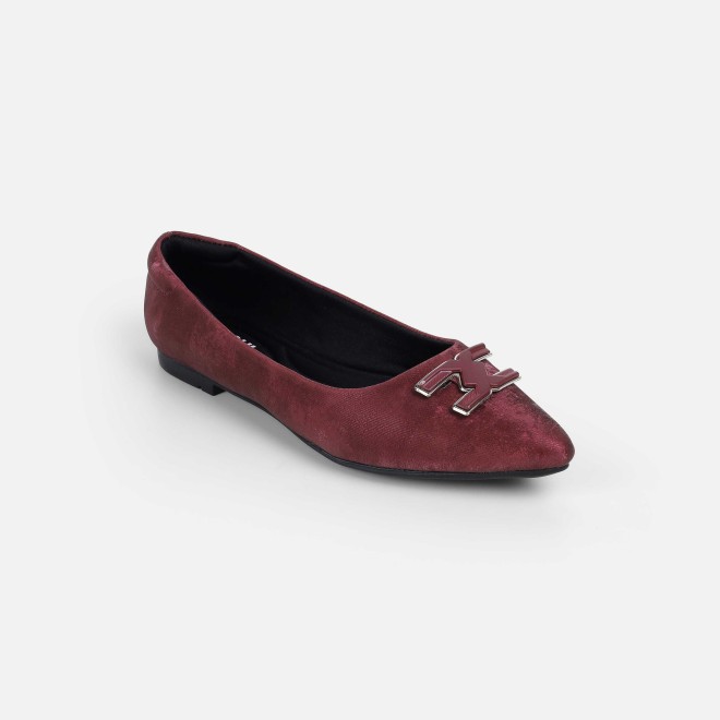 Mochi Women Wine Casual Ballerinas