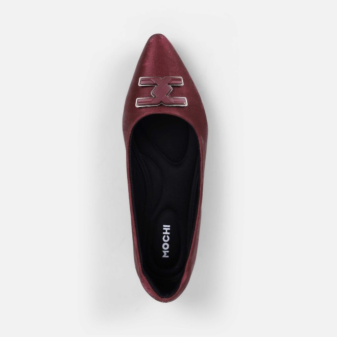 Mochi Women Wine Casual Ballerinas (SKU: 31-1027-58-37)