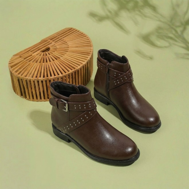 Mochi Women Brown Party Boots (SKU: 31-1037-12-36)