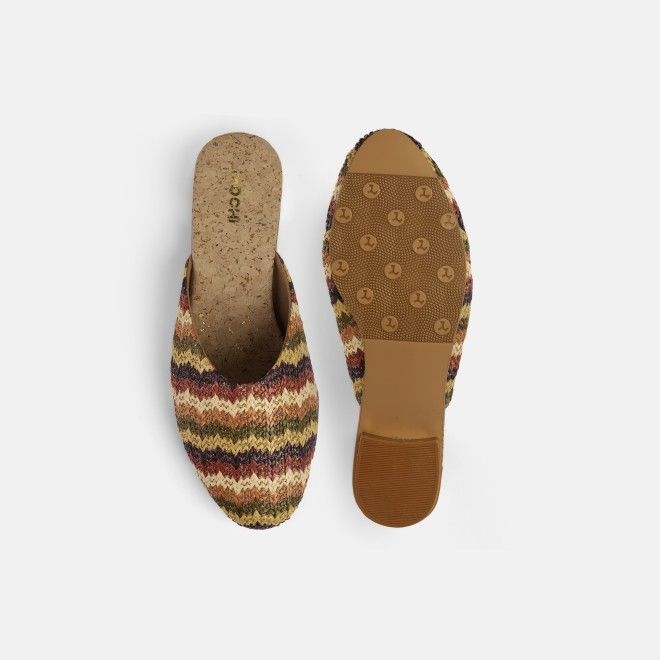 Mochi Women Brown-multi Ethnic Slip Ons (SKU: 31-1094-64-36)