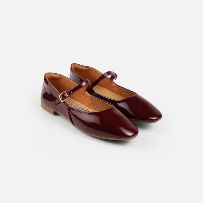 Mochi Women Maroon Formal Ballerinas (SKU: 31-1097-44-36)