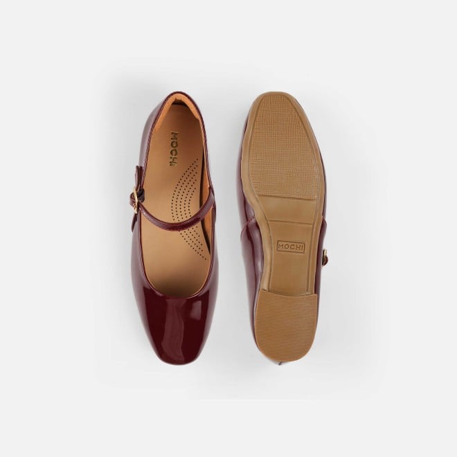 Mochi Women Maroon Formal Ballerinas (SKU: 31-1097-44-36)