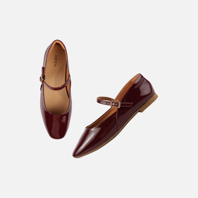 Mochi Women Maroon Formal Ballerinas (SKU: 31-1097-44-36)
