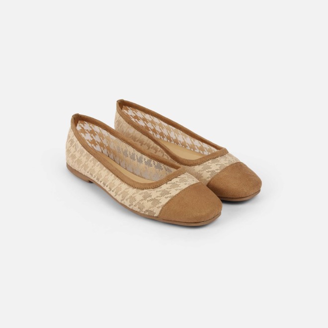 Mochi Women Beige Casual Ballerinas (SKU: 31-1101-20-36)