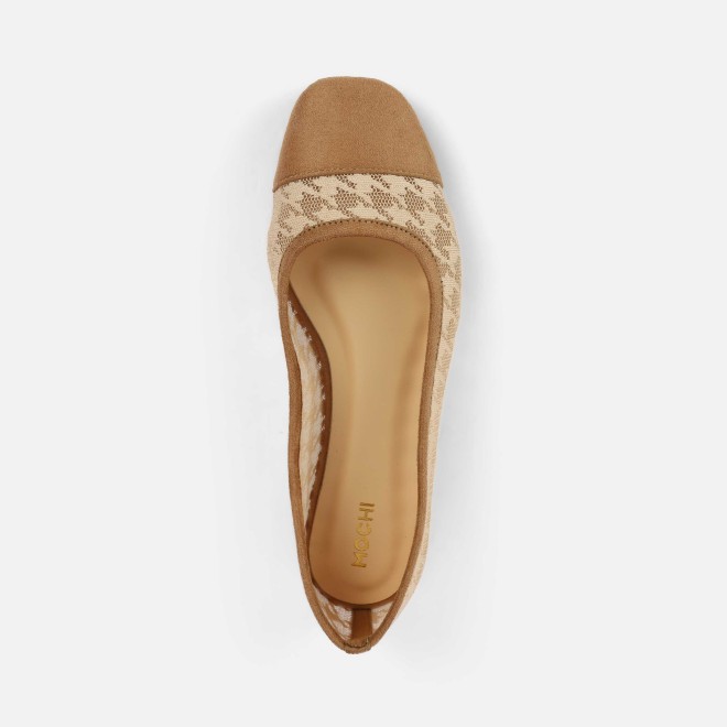 Mochi Women Beige Casual Ballerinas (SKU: 31-1101-20-36)