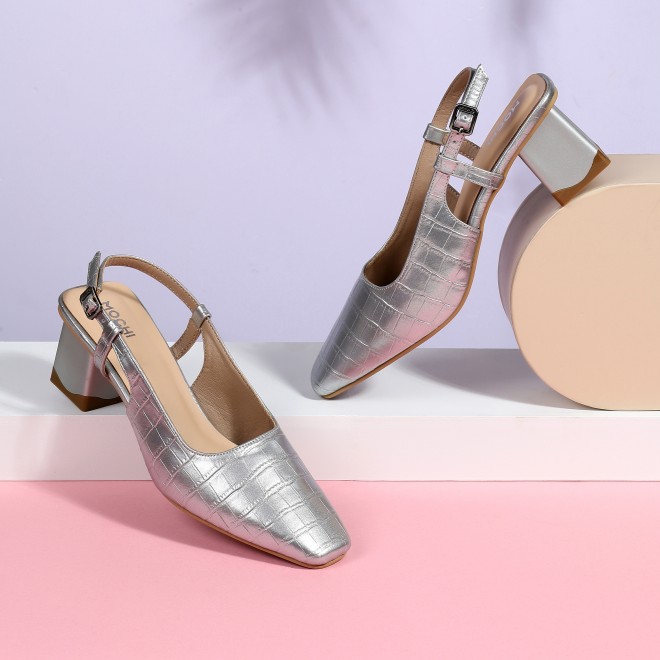 Mochi Women Silver Formal Sandals