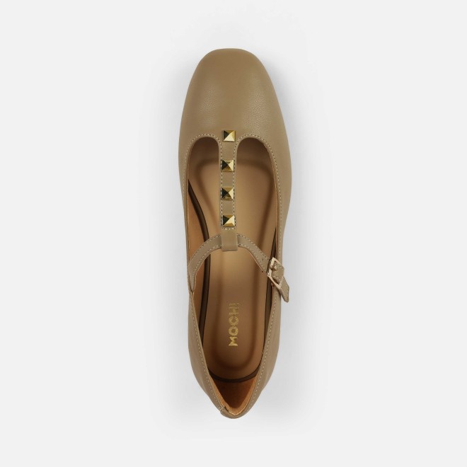 Mochi Women Beige-red Casual Ballerinas (SKU: 31-1116-89-36)