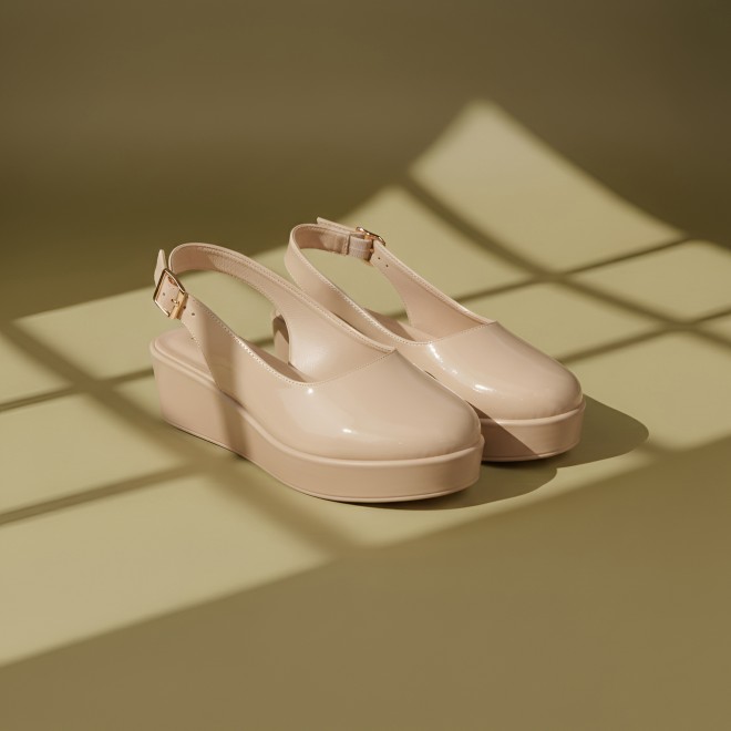 Mochi Women Beige Casual Sandals