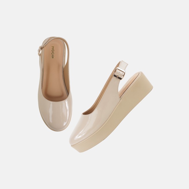 Mochi Women Beige Casual Sandals (SKU: 31-1137-20-37)