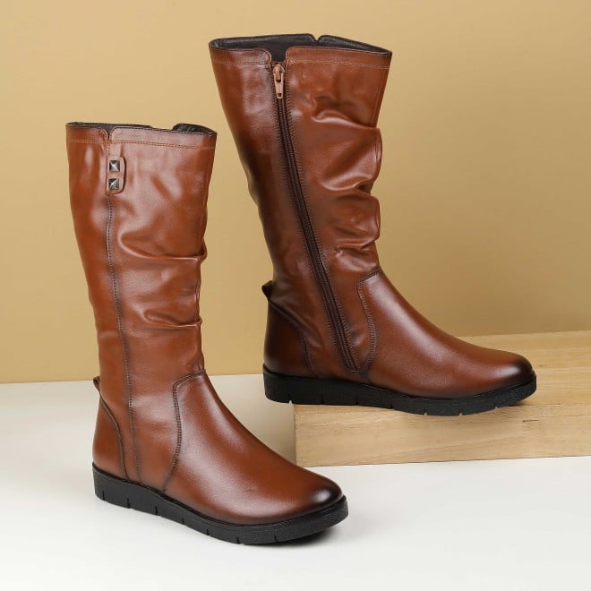 Mochi Women Tan Party Boots