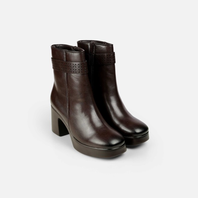 Mochi Women Brown Casual Boots (SKU: 31-1230-12-36)