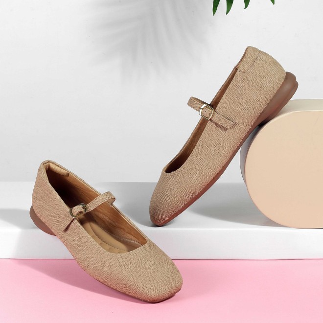 Mochi Women Beige Casual Ballerinas