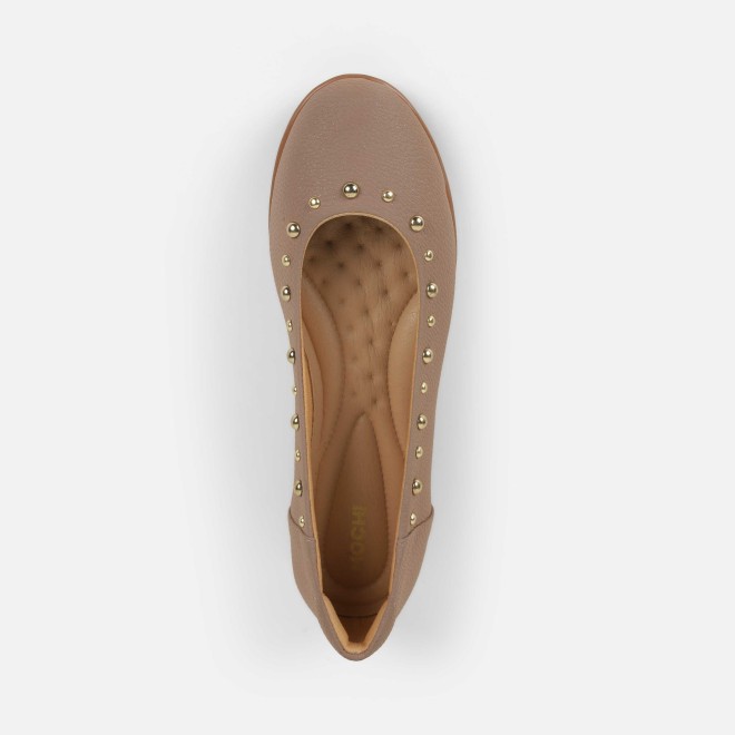 Mochi Women Beige-red Casual Ballerinas (SKU: 31-1240-89-36)