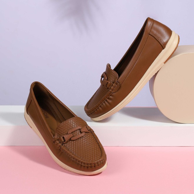 Mochi Women Brown Casual Loafers