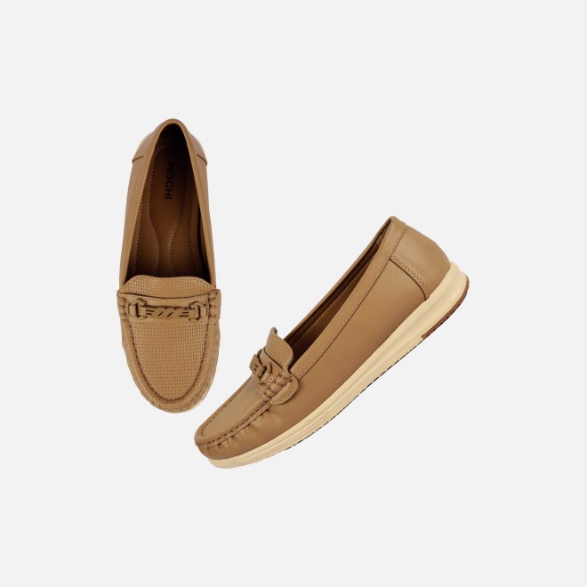 Mochi Women Beige-red Casual Loafers (SKU: 31-1244-89-36)