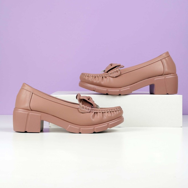 Mochi Women Peach Casual Loafers