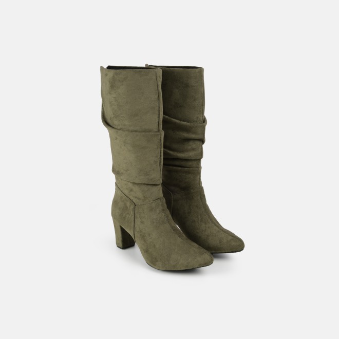 Mochi Women Olive Casual Boots (SKU: 31-1247-49-37)