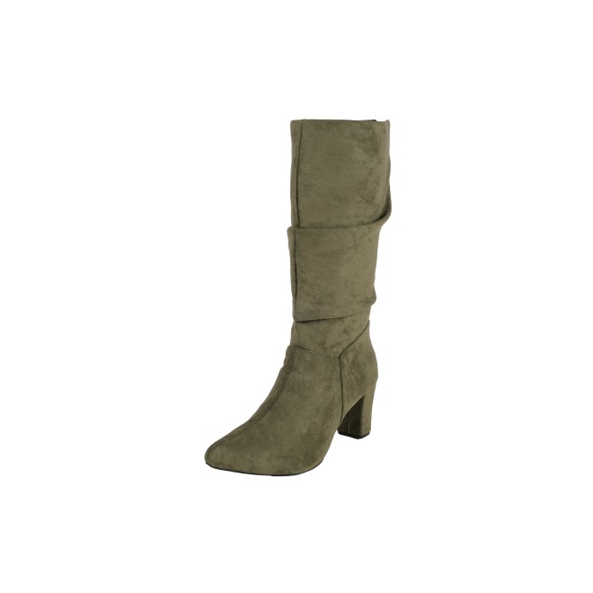 Mochi Women Olive Casual Boots (SKU: 31-1247-49-37)