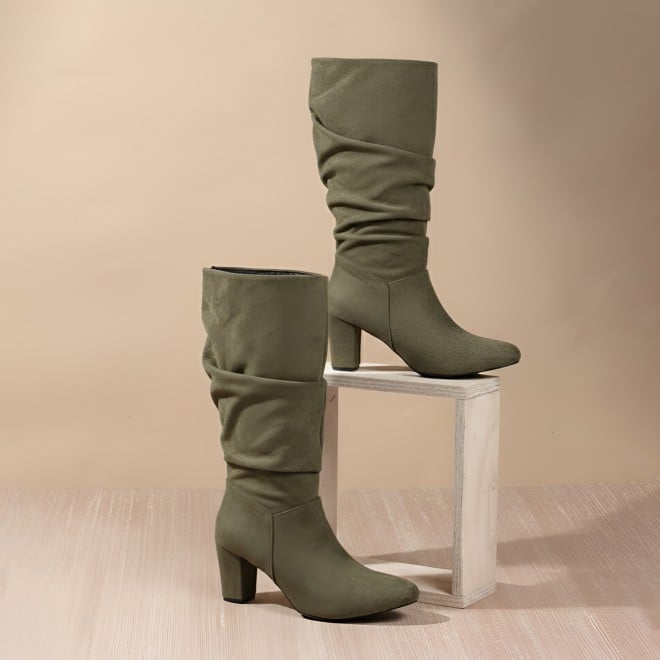 Mochi Women Olive Casual Boots