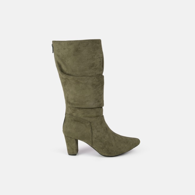Mochi Women Olive Casual Boots (SKU: 31-1247-49-37)