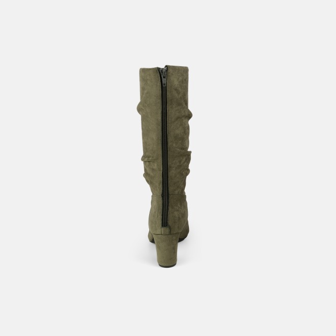 Mochi Women Olive Casual Boots (SKU: 31-1247-49-37)