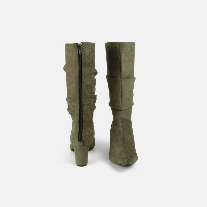 Mochi Women Olive Casual Boots (SKU: 31-1247-49-37)