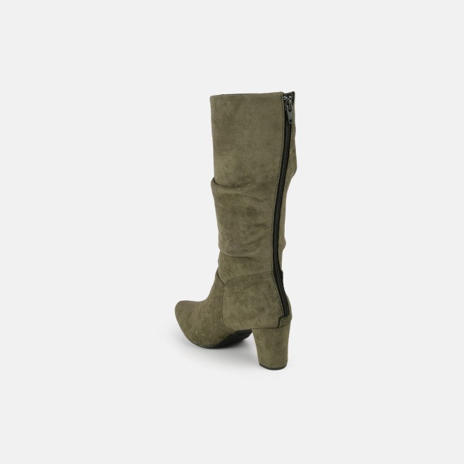 Mochi Women Olive Casual Boots (SKU: 31-1247-49-37)