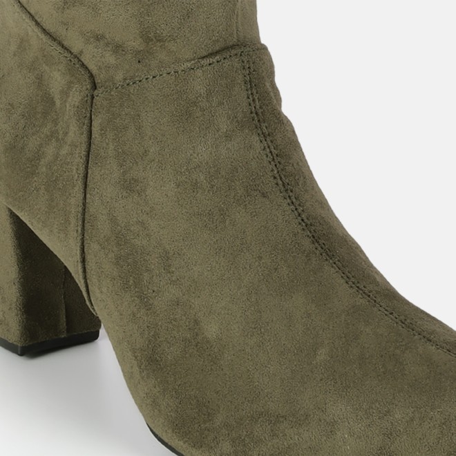 Mochi Women Olive Casual Boots (SKU: 31-1247-49-37)