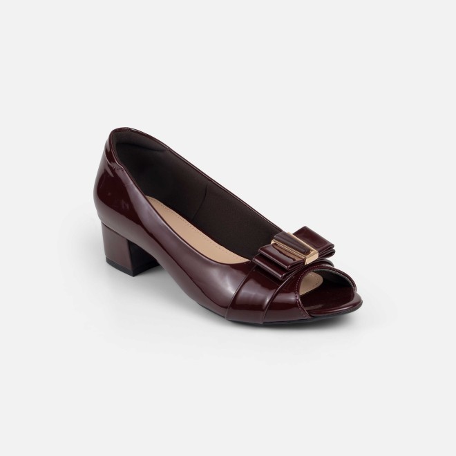 Mochi Women Maroon Formal Peep Toes (SKU: 31-1249-44-36)