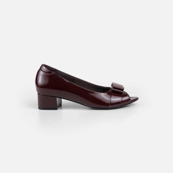 Mochi Women Maroon Formal Peep Toes (SKU: 31-1249-44-36)