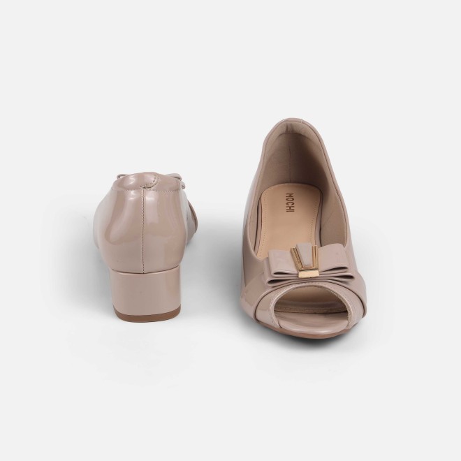 Mochi Women Beige Formal Peep Toes (SKU: 31-1249-20-36)