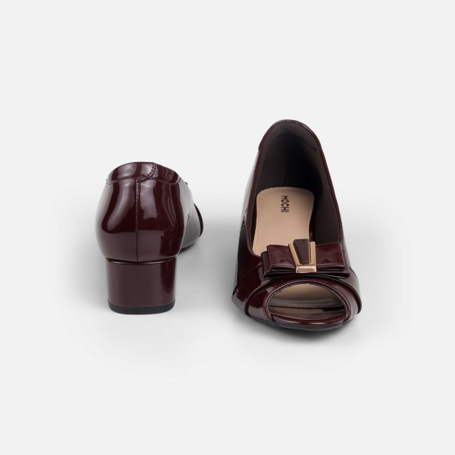 Mochi Women Maroon Formal Peep Toes (SKU: 31-1249-44-36)