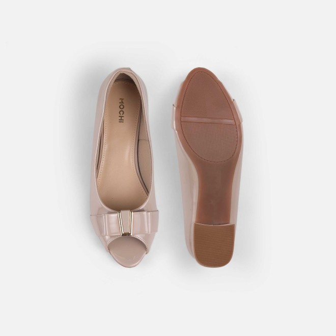 Mochi Women Beige Formal Peep Toes (SKU: 31-1249-20-36)