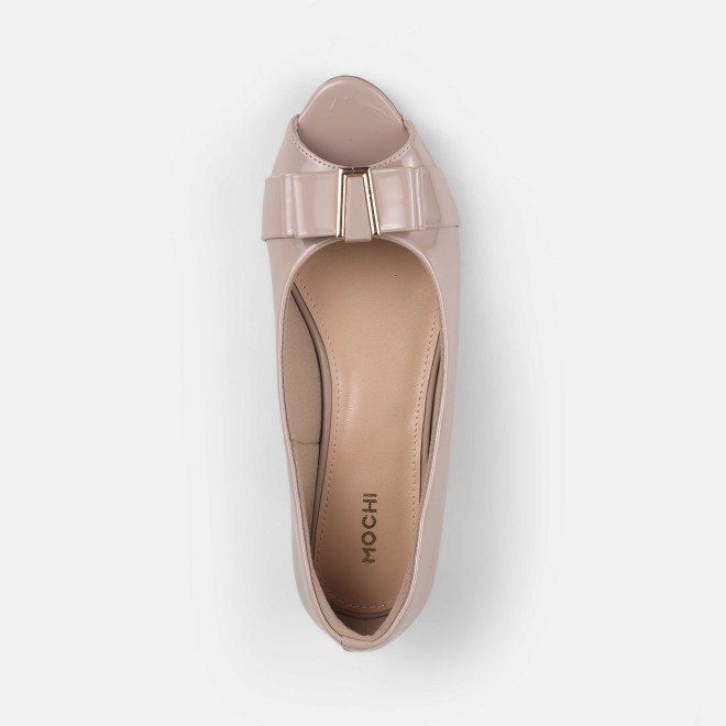 Mochi Women Beige Formal Peep Toes (SKU: 31-1249-20-36)