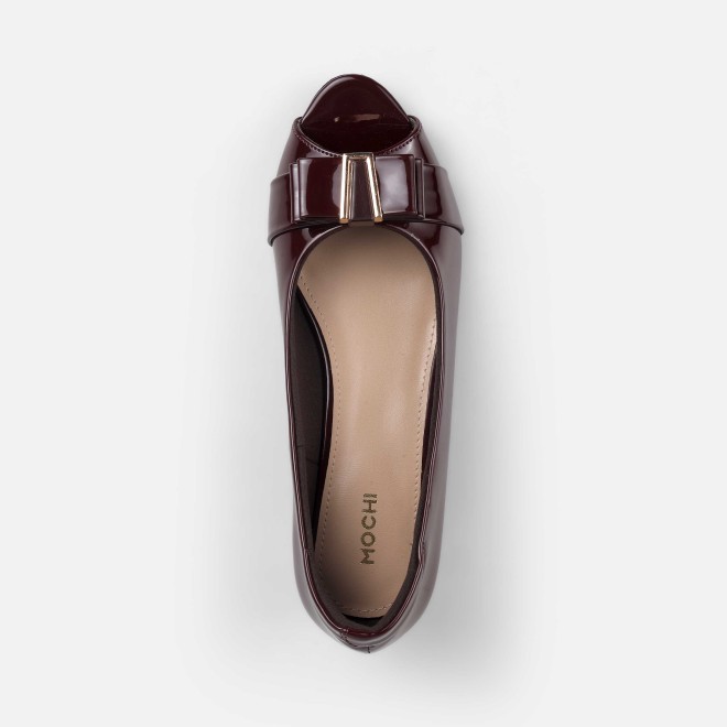 Mochi Women Maroon Formal Peep Toes (SKU: 31-1249-44-36)