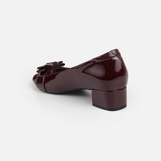Mochi Women Maroon Formal Peep Toes (SKU: 31-1249-44-36)