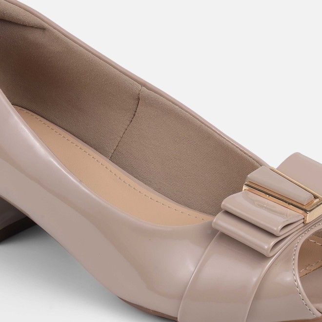Mochi Women Beige Formal Peep Toes (SKU: 31-1249-20-36)