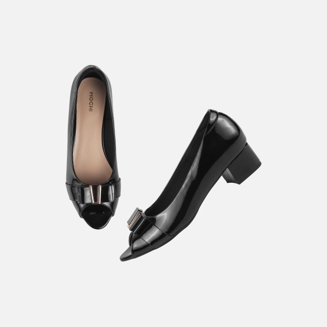 Mochi Women Black Formal Peep Toes (SKU: 31-1249-11-36)