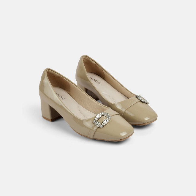 Mochi Women Beige Party Pumps (SKU: 31-1266-20-36)