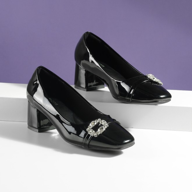 Mochi Women Black Party Pumps