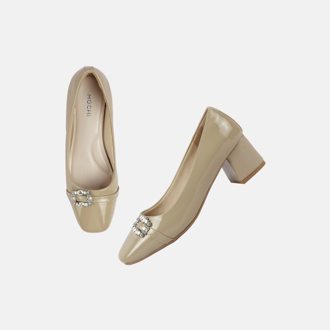 Mochi Women Beige Party Pumps (SKU: 31-1266-20-36)