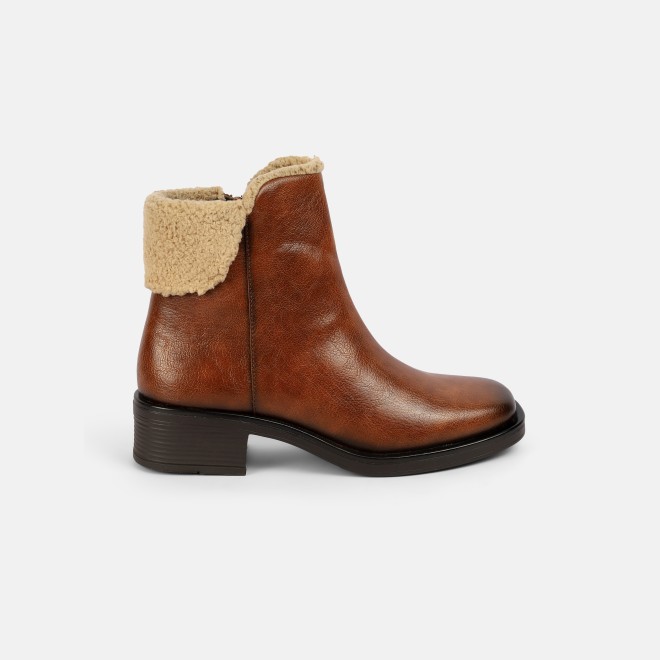 Mochi Women Tan Casual Boots (SKU: 31-1278-23-36)