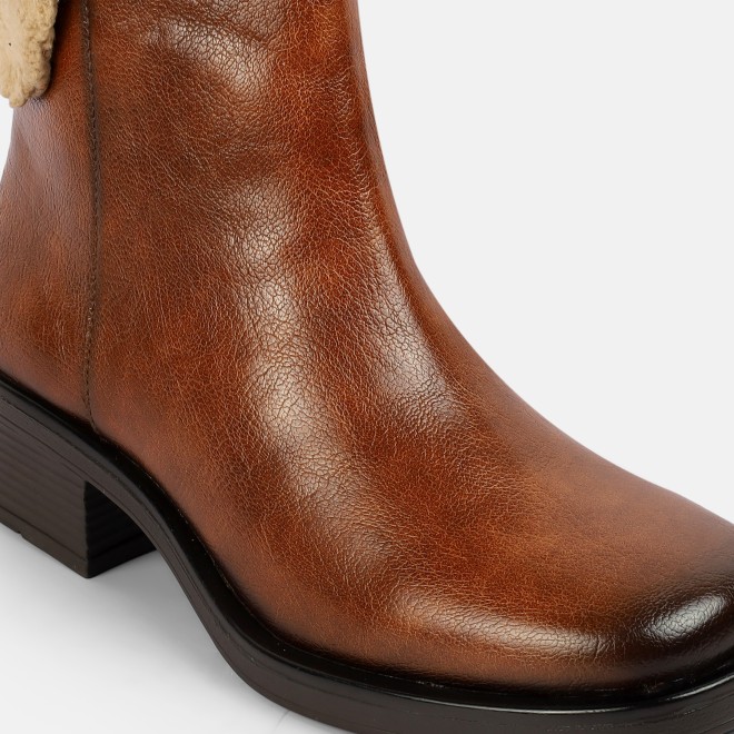 Mochi Women Tan Casual Boots (SKU: 31-1278-23-36)