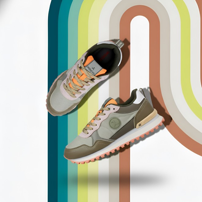 Mochi Women Green Sports Walking Shoes