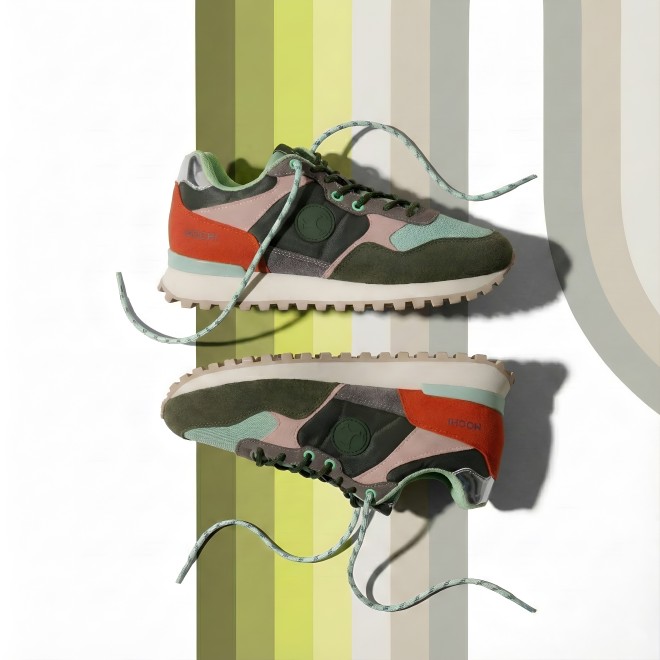 Mochi Women Green Sports Walking Shoes