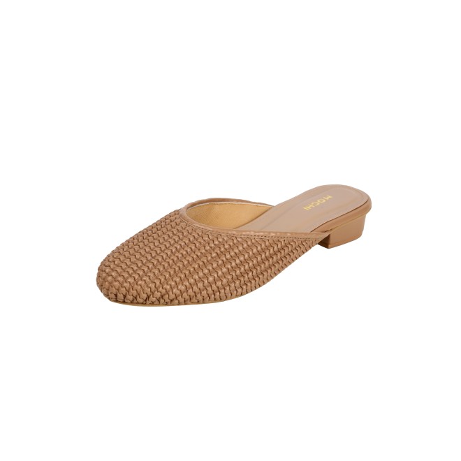 Mochi Women Beige Ethnic Slip Ons (SKU: 31-1291-20-36)