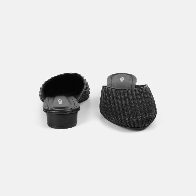 Mochi Women Black Ethnic Slip Ons (SKU: 31-1291-11-36)
