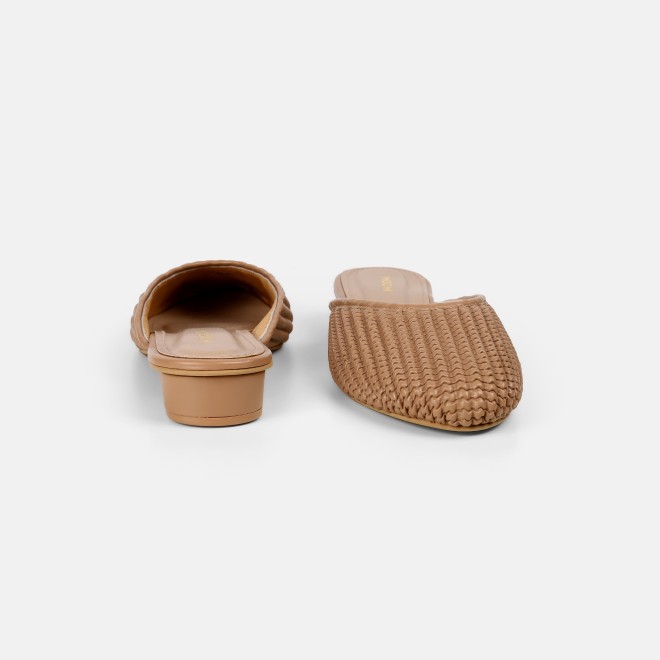 Mochi Women Beige Ethnic Slip Ons (SKU: 31-1291-20-36)